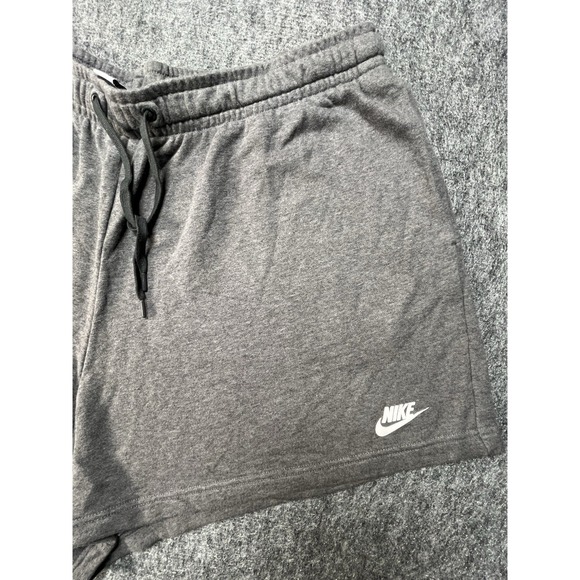 Nike Shorts Women 1X Grey Cotton Pull‎ On Drawstring Athletic Gym Running Y2K - Picture 1 of 8